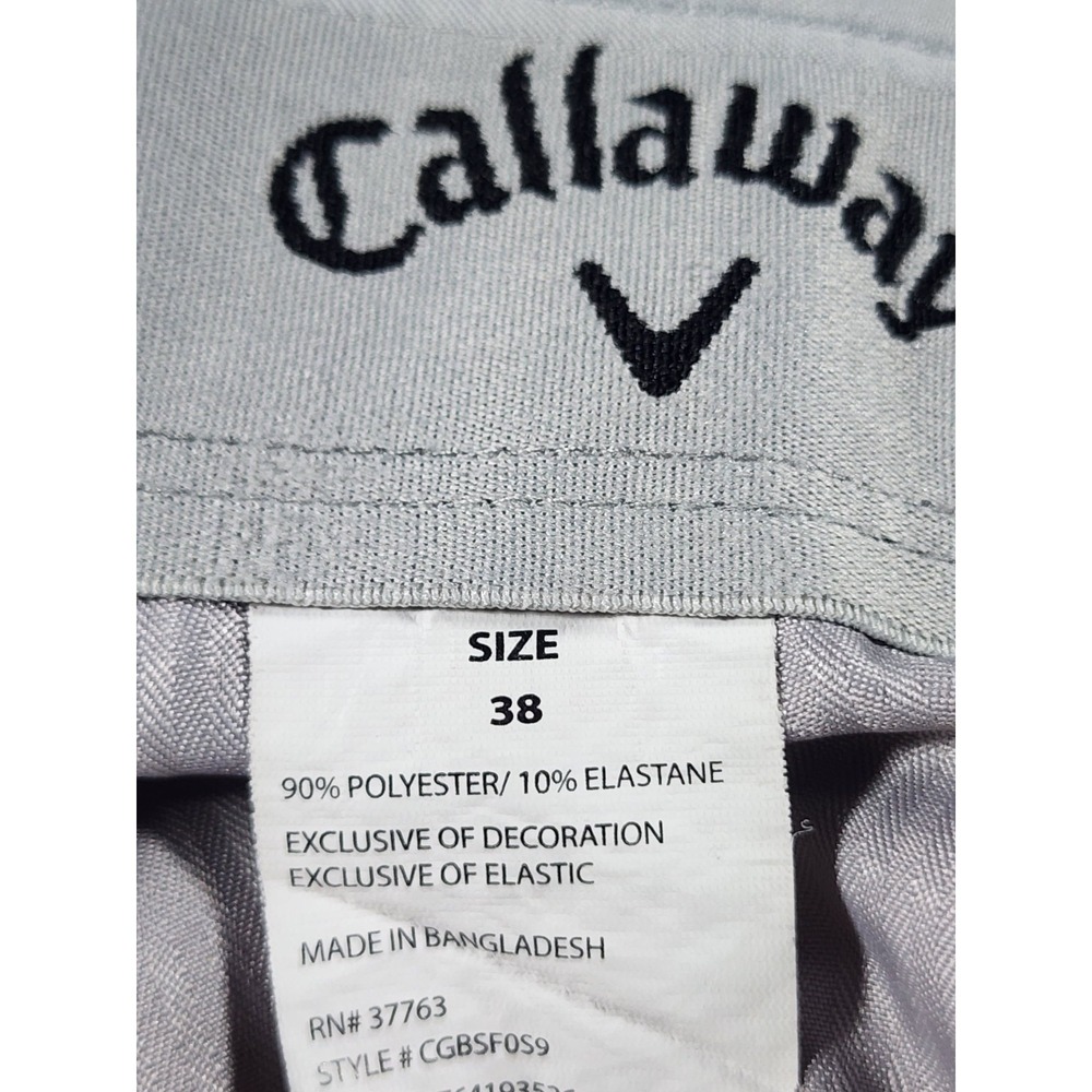Callaway Men's Khaki Chino Shorts, Size 38, Tan, Inseam 9", Polyester - Picture 4 of 7